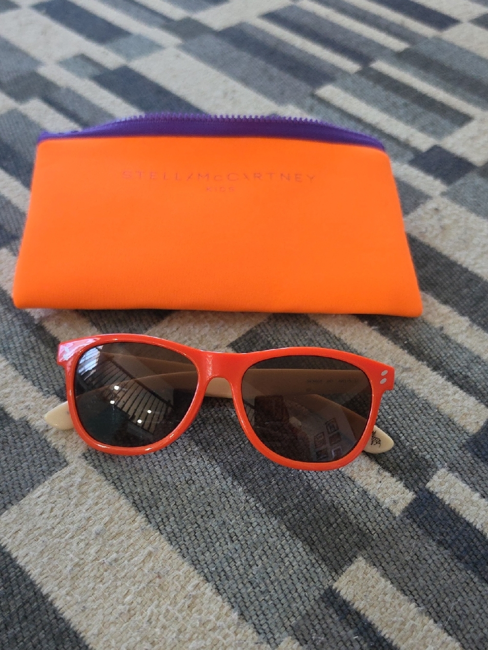 Stella McCartney Orange Sunglasses with Cream Arms and Orange Case